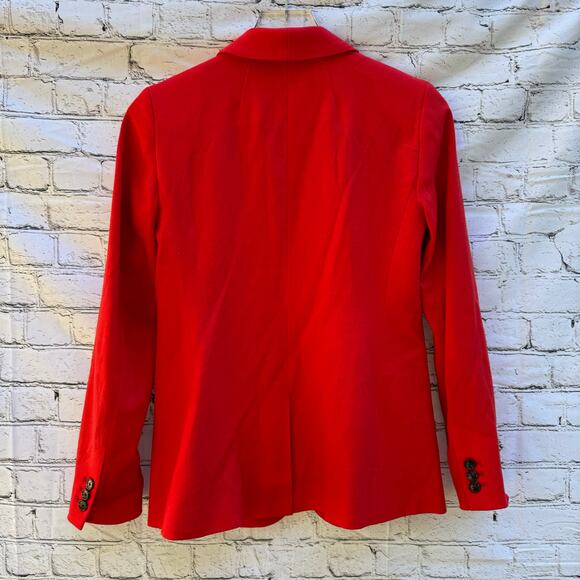 J. Crew Blazer Parke Red 98% Wool Flannel Size 2 Classic Work Academia Office - Picture 2 of 8